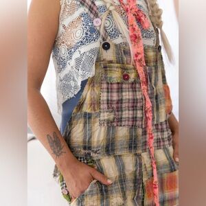 Magnolia Pearl Green Madras Overalls